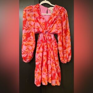 Jessica Simpson Floral Pink and Orange Dress